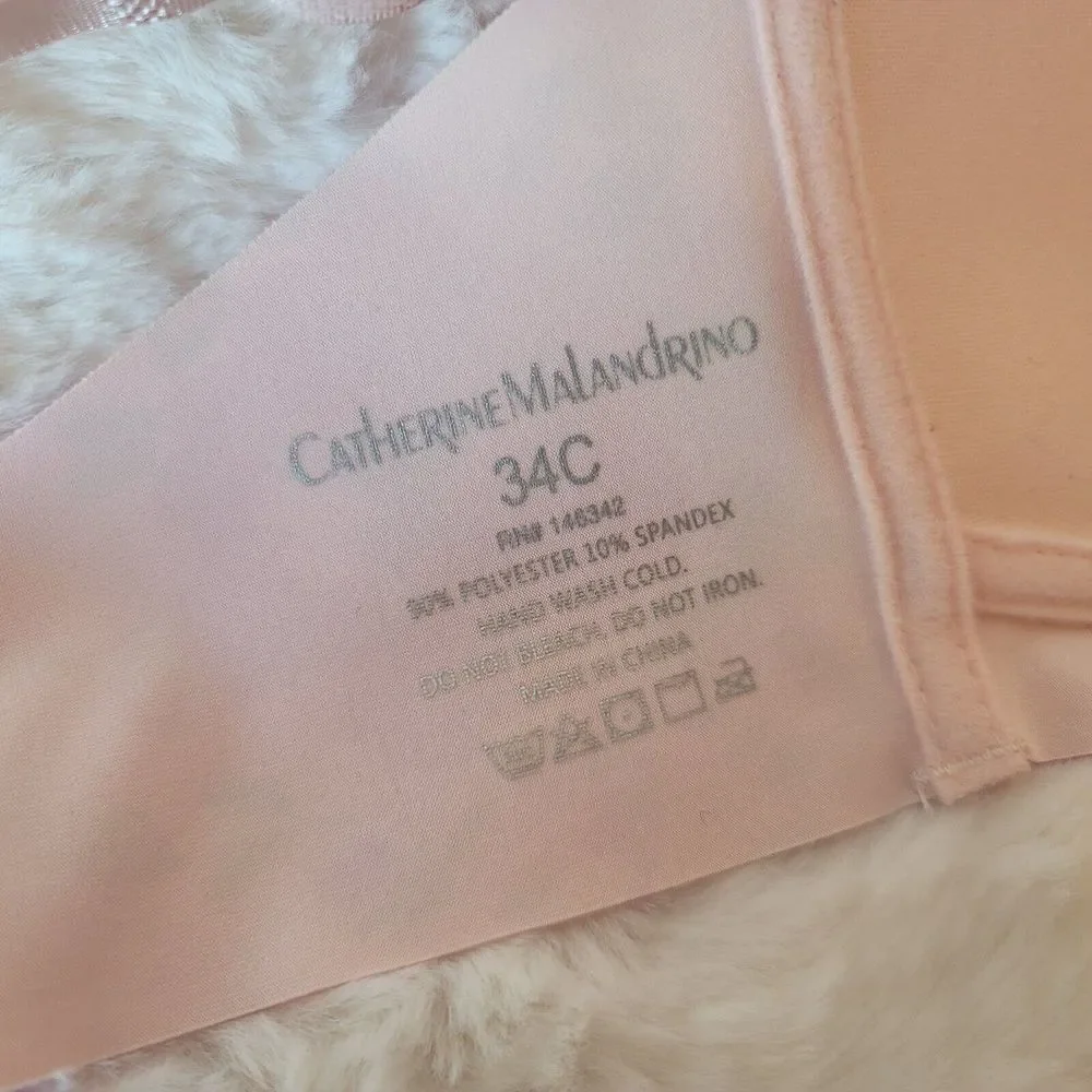 NWT Pink Floral Bra Catherine Malandrino Size 34C